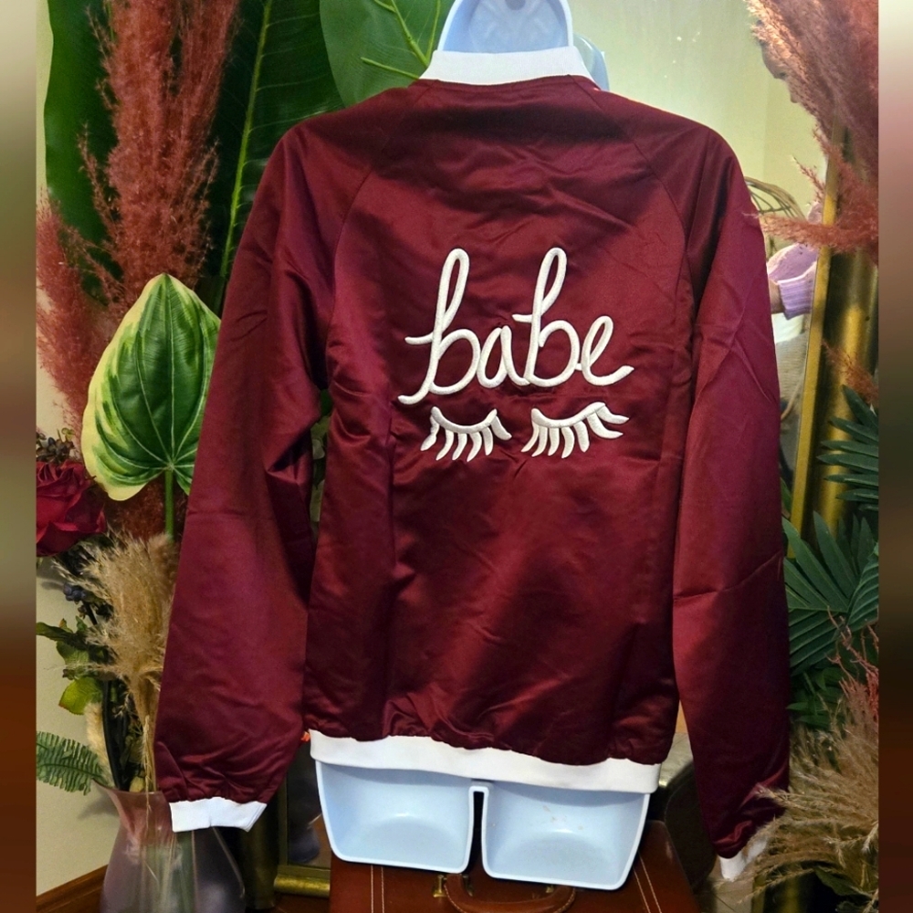 BABE Maroon/Burgundy Bomber Jacket NEW